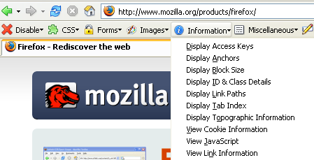 Firefox Web Developer Extension